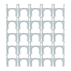 Boîte de 25 attaches pontets Ø32 à deux pointes pour tubes IRL et câbles - Gris - Eur'Ohm