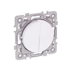 Va et vient + poussoir - SQUARE blanc - Eur'Ohm