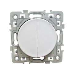 Va et vient + poussoir - SQUARE blanc - Eur'Ohm