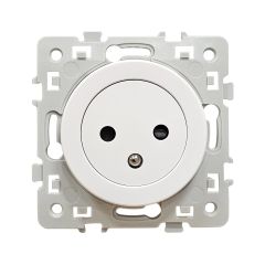 Prise 2P+T 16A affleurante NF avec griffes - SQUARE blanc - Eur'Ohm