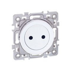 Prise 2P 16A affleurante NF avec griffes - SQUARE blanc - Eur'Ohm