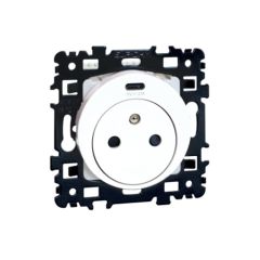 Prise 2P+T 16A + USB 2,1 A type C affleurante NF - SQUARE blanc - Eur'Ohm