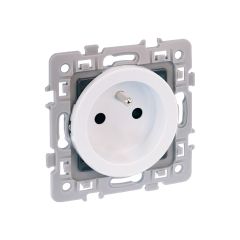 Prise 2P+T 16A spéciale rénovation avec connexion haut/bas NF - SQUARE blanc - Eur'Ohm