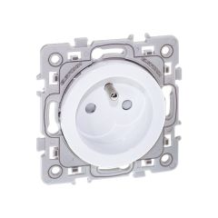 Prise 2P+T 16A NF avec griffes - SQUARE blanc - Eur'Ohm