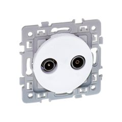 Prise TV-FM - SQUARE blanc - Eur'Ohm