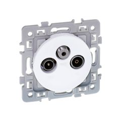 Prise TV-FM-SAT - SQUARE blanc - Eur'Ohm