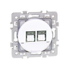 Double prise RJ45 STP Cat.6 (grade 2) - SQUARE blanc - Eur'Ohm