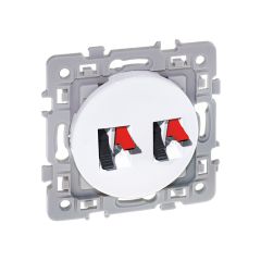 Double prise Haut-parleur - SQUARE blanc - Eur'Ohm