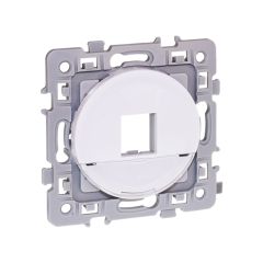 Cadre support pour noyaux RJ45 (noyau non inclus) - SQUARE Blanc brillant nacré - Eur'Ohm