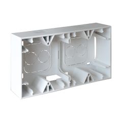 Cadre saillie 2 postes pour SQUARE EASY blanc brillant nacré - Eur'Ohm