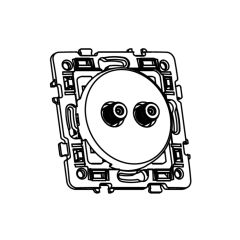 Double prise TV multi-services type F mâle - SQUARE blanc - Eur'Ohm