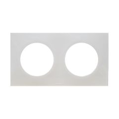 Plaque de finition 2 postes - SQUARE Blanc brillant nacré - Eur'Ohm