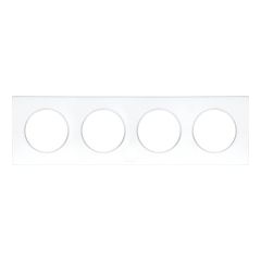 Plaque de finition 4 postes - SQUARE Blanc brillant nacré - Eur'Ohm