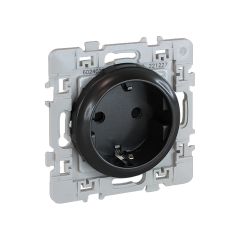 Prise 2P+T 16A Schuko - standard allemand - SQUARE Anthracite - Eur'Ohm