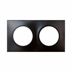 Plaque de finition 2 postes - SQUARE Anthracite - Eur'Ohm