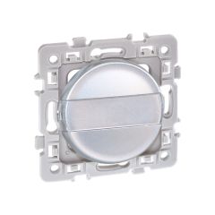 Poussoir à fermeture avec porte-étiquette - SQUARE Silver - Eur'Ohm