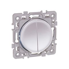 Double poussoir à fermeture (2 contacts NO) - SQUARE Silver - Eur'Ohm