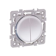 Va et vient + poussoir - SQUARE Silver - Eur'Ohm