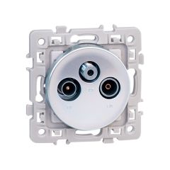 Prise TV-FM-SAT - SQUARE Silver - Eur'Ohm