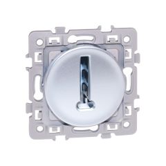Prise téléphone en T - 8 contacts - SQUARE Silver - Eur'Ohm