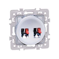 Double prise Haut-parleur - SQUARE Silver - Eur'Ohm