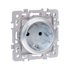 Prise 2P+T 16A Schuko - standard allemand - SQUARE Silver - Eur'Ohm