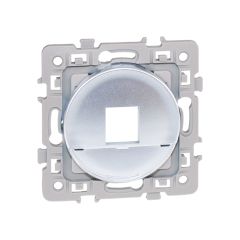 Cadre support pour noyaux RJ45 (noyau non inclus) - SQUARE Silver imitation alu - Eur'Ohm