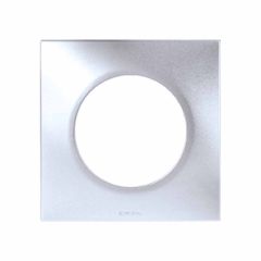 Plaque de finition 1 poste - SQUARE Silver imitation alu - Eur'Ohm