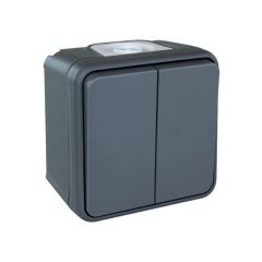 Double va et vient complet - étanche IP55 - OXXO Gris - Eur'Ohm