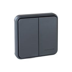 Mécanisme composable de double poussoir - étanche IP55 - OXXO Gris - Eur'Ohm