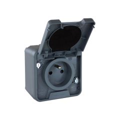 Prise 2P+T complet - étanche IP55 - OXXO Gris - Eur'Ohm