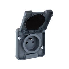 Prise 2P+T composable - étanche IP55 - OXXO Gris - Eur'Ohm