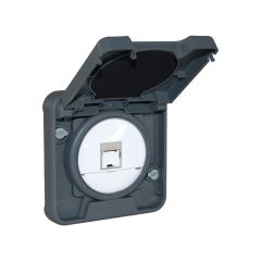 Mécanisme composable de prise RJ45 blindée CAT6 - étanche IP55 - OXXO Gris - Eur'Ohm