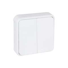 Double va et vient complet encastré - étanche IP55 - OXXO Blanc