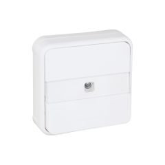 Bouton poussoir lumineux complet encastré avec porte-étiquette - étanche IP55 - OXXO Blanc - Eur'Ohm