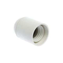 Douille E 27 simple bague - blanche - Eur'Ohm
