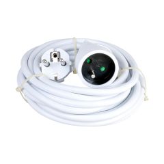 Rallonge 10/16 A - 5 m - blanc - Eur'Ohm