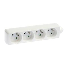 Bloc de 4 prises 2P+T à câbler - blanc - Eur'Ohm