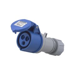 Prise industrielle mobile droite IP44 - 2P+T - 16A - 230V AC - Eur'Ohm