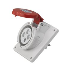 Socle de prise industrielle à encastrer à 20° IP44 - 3P+T - 16A - 400V AC - Eur'Ohm