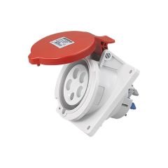 Socle de prise industrielle à encastrer à 20° IP44 - 3P+N+T - 32A - 400V AC - Eur'Ohm