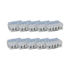 Boîte de 10 bornes 5P pour fils souples et rigides 0,2 à 6 mm² - Eur'Ohm