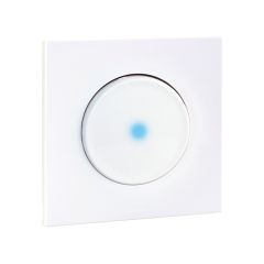 Interrupteur ou va et vient à voyant complet avec griffes et plaque - SQUARE EASY blanc - Eur'Ohm