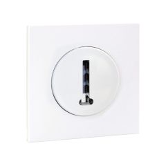 Prise téléphone en T, 8 contacts complet avec griffes et plaque - SQUARE EASY blanc - Eur'Ohm
