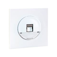 Prise RJ45 UTP cat 6 (Gr1) complet avec griffes et plaque - SQUARE EASY blanc - Eur'Ohm