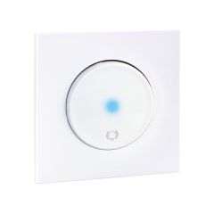 Bouton poussoir carillon à voyant complet avec griffes et plaque - SQUARE EASY blanc - Eur'Ohm