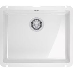 Évier de cuisine Kubus Fraceram KXK 110-51 blanc - 545 x 454 mm - sous-meuble 60 cm - vidage manuel - Franke