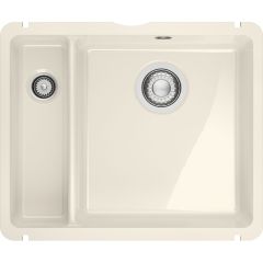 Évier de cuisine Kubus Fraceram KXK 160-37-12 vanilla - 545 x 454 mm - sous-meuble 60 cm - vidage manuel - Franke