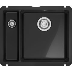 Évier de cuisine Kubus Fraceram KXK 160-37-12 onyx - 545 x 454 mm - sous-meuble 60 cm - vidage manuel - Franke