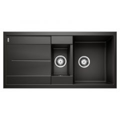 Évier de cuisine Blanco Metra 6 S - Noir - Sous-meuble 60 cm - 1000 x 500 x 190 mm - Vidage manuel - Blanco